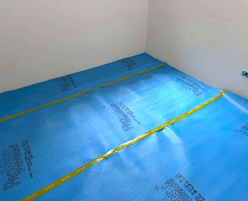 鋪設2.3mm歐洲波浪隔音墊